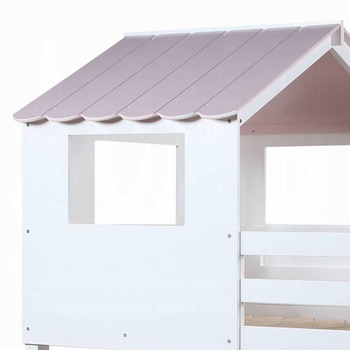 Acme Solenne White & Pink Twin/Twin Bunk Bed - Image 4