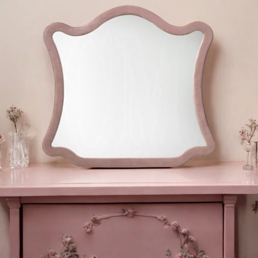 Acme Salonia Pink Velvet Mirror - Image 6