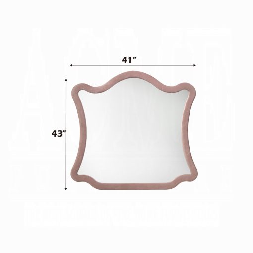Acme Salonia Pink Velvet Mirror - Image 4