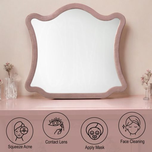 Acme Salonia Pink Velvet Mirror - Image 5