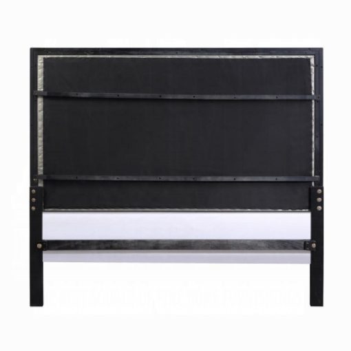 Acme Nicola Silver Synthetic Leather & Black EK Bed - Image 5