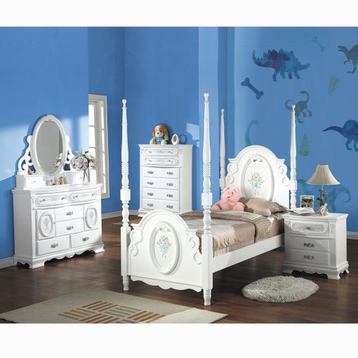 Acme Flora White Bed with Poster - Image 2
