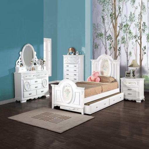 Acme Flora White Trundle (Twin) - Image 7
