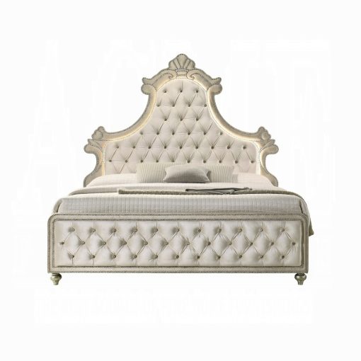 Acme Lucienne Beige Velvet with Led - Image 3