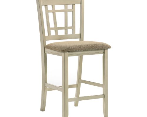 Intercon Mission Casual Rustic White and French Oak Lattice Stool