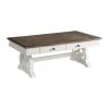 Intercon Drake Rustic White and French Oak Coffee Table