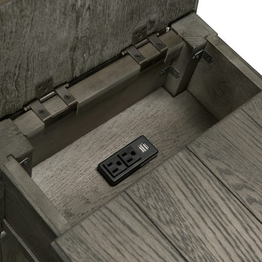 Intercon Foundry Brushed Pewter Chairside Table - Image 3