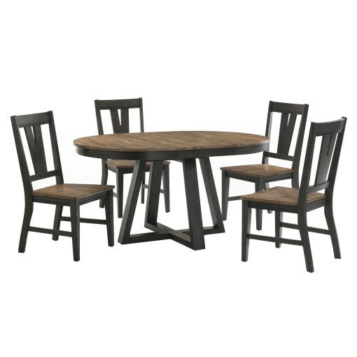 Intercon Harper Brushed Brown and Pecan Round Dining Table - Image 2