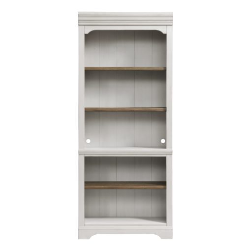 Intercon Drake Rustic White and French Oak 76" Bunching Bookcase - Image 2