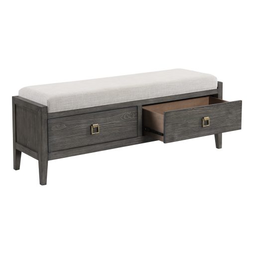 Intercon Portia Storage Brushed Brindle Bench - Image 2