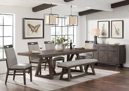 Intercon Hearst Reclaimed Chevron Dining Bench - Image 4
