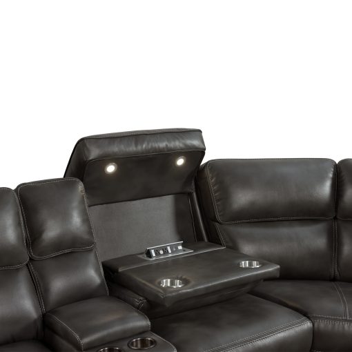 Intercon Silhouette Dual-Power Sectional Set | Bolero Slate - Image 4