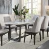 Acme Madan Weathered Gray Dining Table with Marble Top