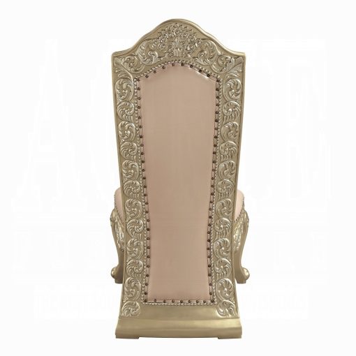Acme Vatican Synthetic Leather & Champagne Silver Side Chair (Set-2) - Image 5