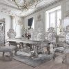Acme Valkyrie Synthetic Leather & Antique Platinum Arm Chair (Set-2)