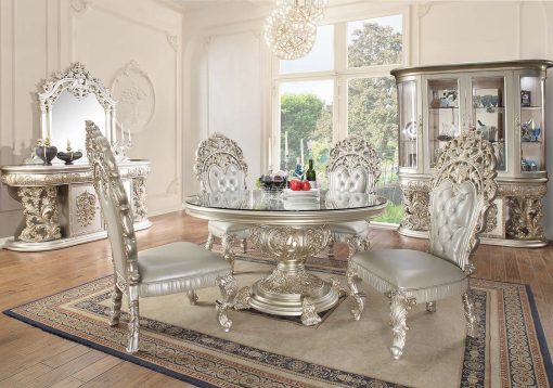 Acme Sandoval Champagne Round Dining Table - Image 2