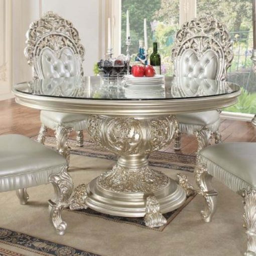 Acme Sandoval Champagne Round Dining Table