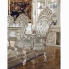 Acme Sandoval Beige Synthetic Leather & Champagne Arm Chair (Set-2)