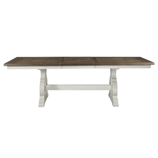 Intercon Drake Rustic White and French Oak Dining Table - Image 2