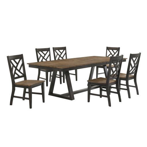 Intercon Harper Brushed Brown and Pecan Trestle Table - Image 2