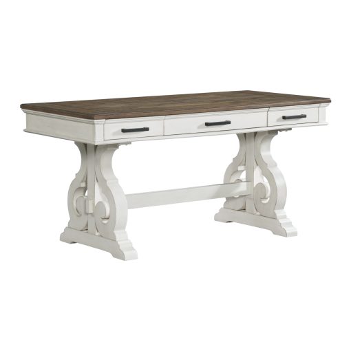 Intercon Drake Rustic White and French Oak 60" Writing Desk