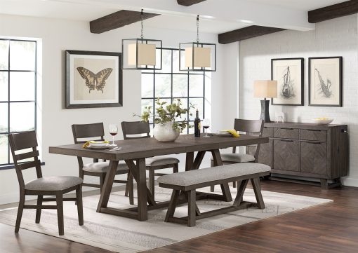 Intercon Hearst Reclaimed Chevron Trestle Table - Image 6