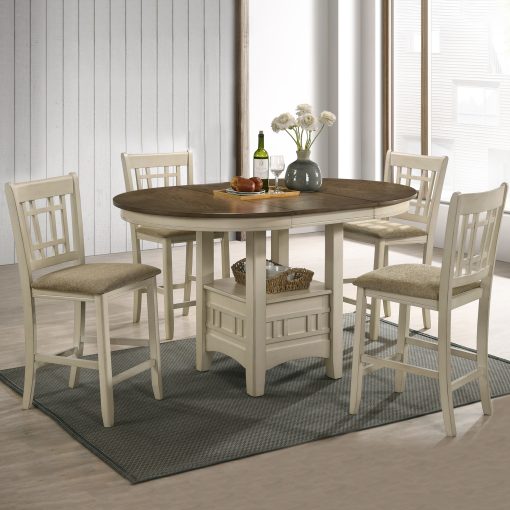 Intercon Mission Casual Rustic White and French Oak Lattice Stool - Image 4