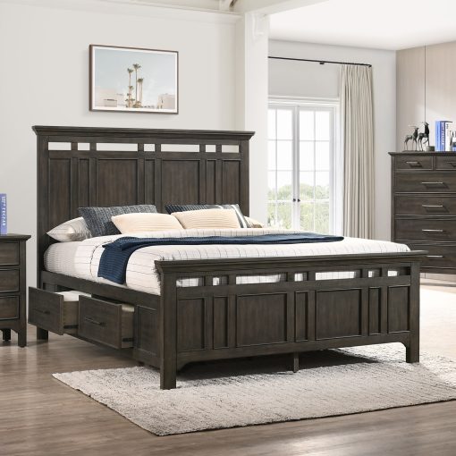Intercon Hawthorne Burnished Clay Queen Storage Bed