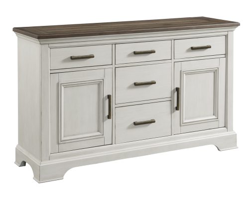 Intercon Drake Rustic White and French Oak Sideboard