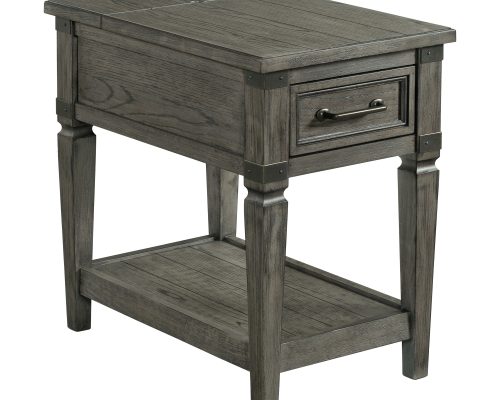 Intercon Foundry Brushed Pewter Chairside Table