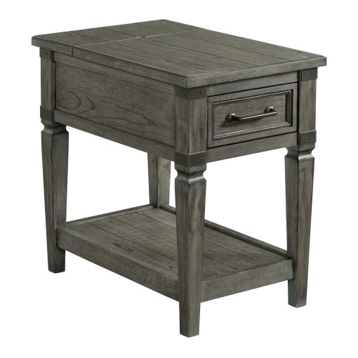 Intercon Foundry Brushed Pewter Chairside Table