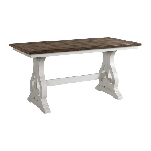 Intercon Drake Rustic White and French Oak Counter Table