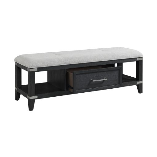 Intercon Laguna Weathered Steel Storage Bench - Image 3
