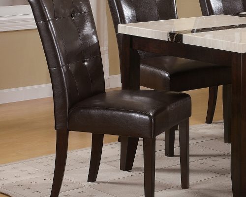 Acme Britney Espresso Synthetic Leather & Walnut Side Chair - Set of 2