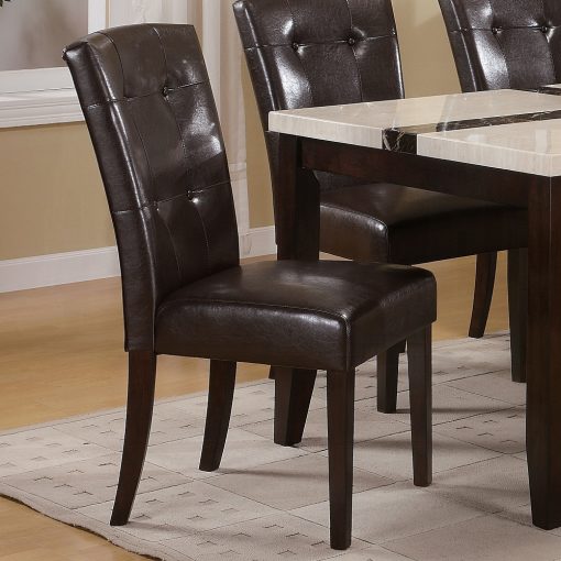 Acme Britney Espresso Synthetic Leather & Walnut Side Chair - Set of 2
