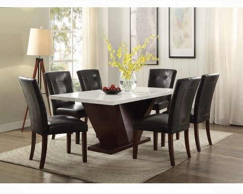 Acme Britney Espresso Synthetic Leather & Walnut Counter Height Chair - Set of 2
