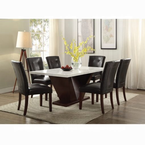 Acme Britney Espresso Synthetic Leather & Walnut Counter Height Chair - Set of 2
