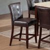 Acme Britney Espresso Synthetic Leather & Walnut Counter Height Chair - Set of 2