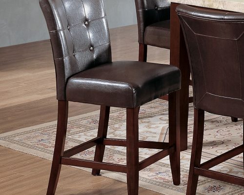 Acme Britney Espresso Synthetic Leather & Walnut Counter Height Chair - Set of 2