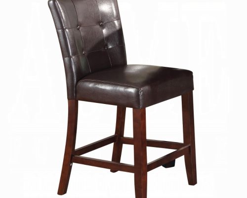 Acme Britney Espresso Synthetic Leather & Walnut Counter Height Chair - Set of 2