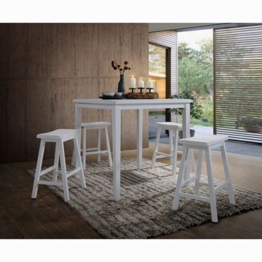 Acme Gaucho White 5Pc Pack Counter Height Table Set