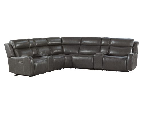 Intercon Wainwright Dual-Power Sectional Set | Charcoal Gray