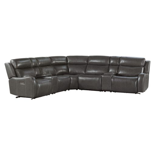 Intercon Wainwright Dual-Power Sectional Set | Charcoal Gray