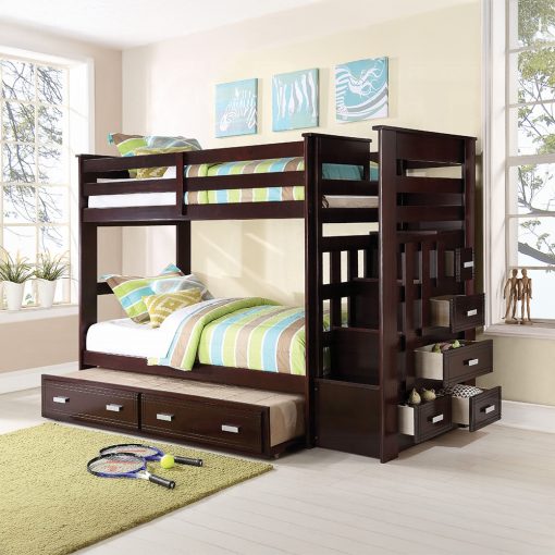 Acme Allentown Espresso Twin/Twin Bunk Bed W/Trundle & Storage