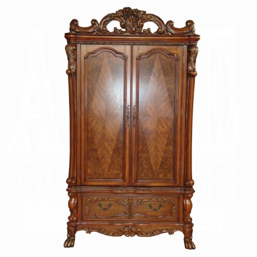 Acme Dresden Cherry Oak Wardrobe/TV Armoire - Image 2