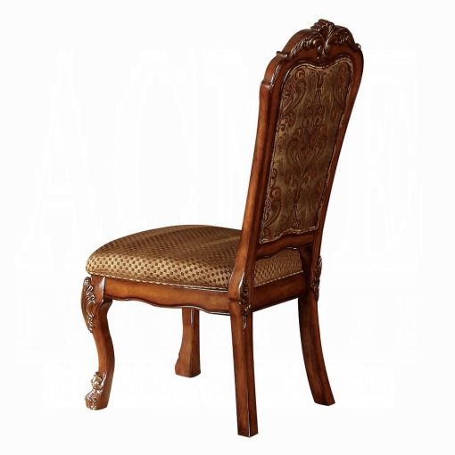 Acme Dresden Fabric & Cherry Oak Side Chair - Set of 2 - Image 2