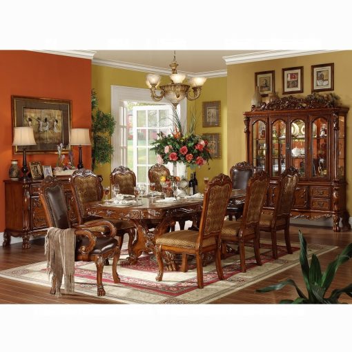 Acme Dresden Synthetic Leather & Cherry Oak Arm Chair - Set of 2 - Image 5