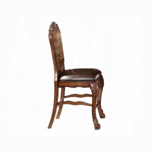 Acme Dresden Synthetic Leather & Cherry Oak Counter Height Chair - Set of 2