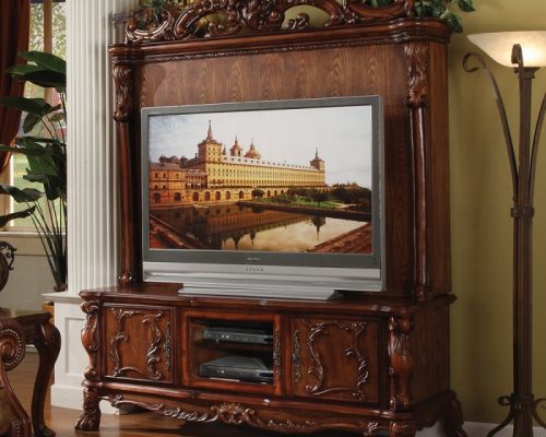 Acme Dresden Cherry Oak 3 Drawer Entertainment Center