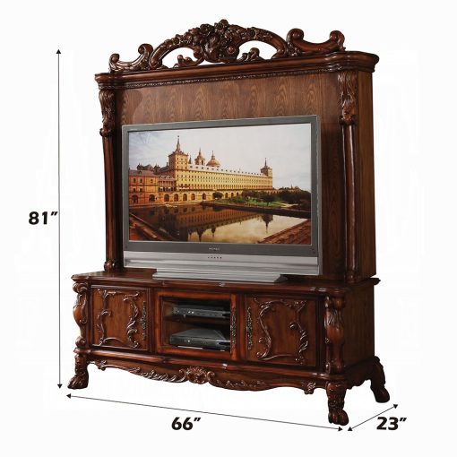 Acme Dresden Cherry Oak 3 Drawer Entertainment Center - Image 3
